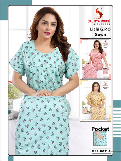 Lichi-2812 Saumya Touch Gpo Night Gowns