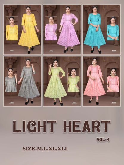 Light Heart Vol 4 Kavinay Rayon Anarkali Kurtis