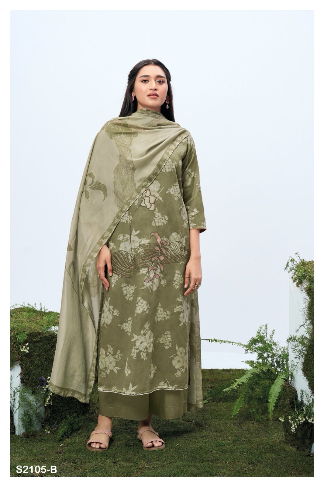 Liliana 2105 Ganga Cotton Silk Plazzo Style Suits