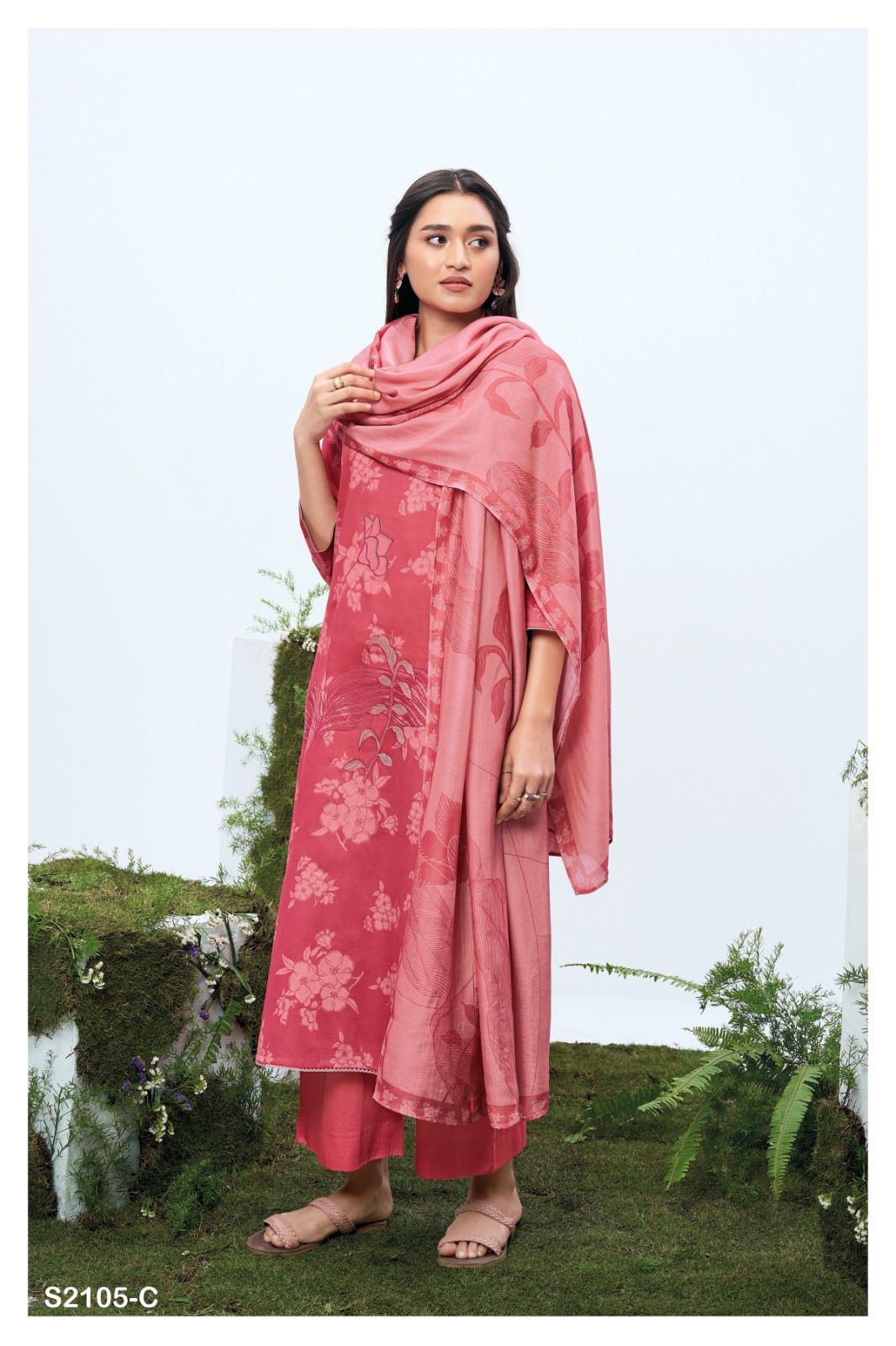Liliana 2105 Ganga Cotton Silk Plazzo Style Suits