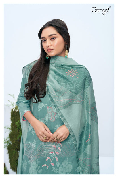 Liliana 2105 Ganga Cotton Silk Plazzo Style Suits