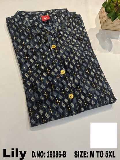 Lily-A Zoya Chanderi Modal Knee Length Kurtis