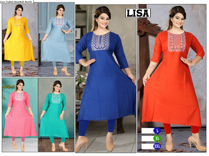 Lisa Trahul Rayon Anarkali Kurtis