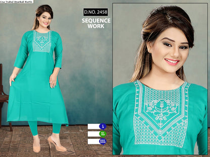 Lisa Trahul Rayon Anarkali Kurtis