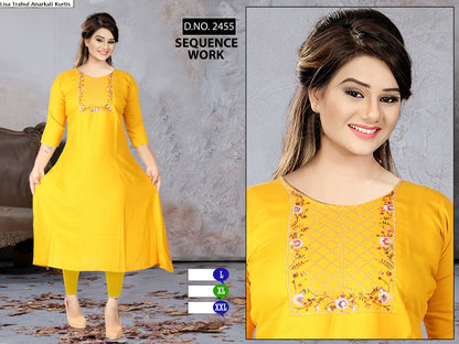 Lisa Trahul Rayon Anarkali Kurtis