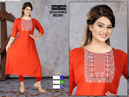 Lisa Trahul Rayon Anarkali Kurtis