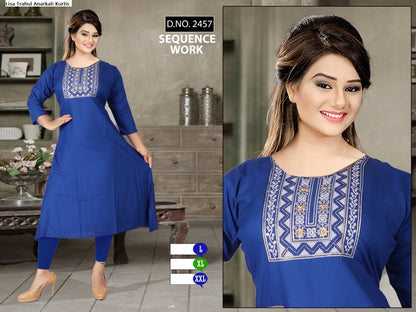 Lisa Trahul Rayon Anarkali Kurtis