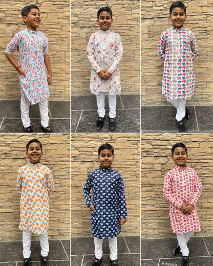 Little Masters Bluehills Cotton Boys Kurta Pyjama