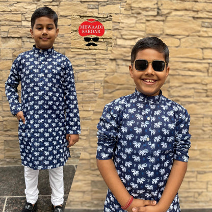 Little Masters Bluehills Cotton Boys Kurta Pyjama