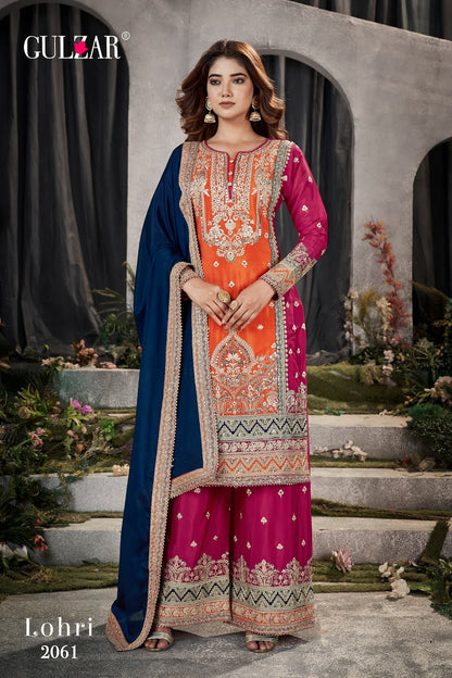 Lohri Gulzar Chinon Silk Readymade Plazzo Style Suits