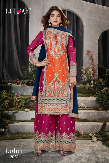 Lohri Gulzar Chinon Silk Readymade Plazzo Style Suits