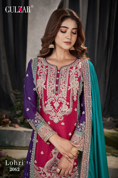 Lohri Gulzar Chinon Silk Readymade Plazzo Style Suits