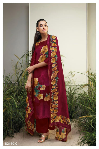 Lorna 2160 Ganga Bemberg Silk Plazzo Style Suits