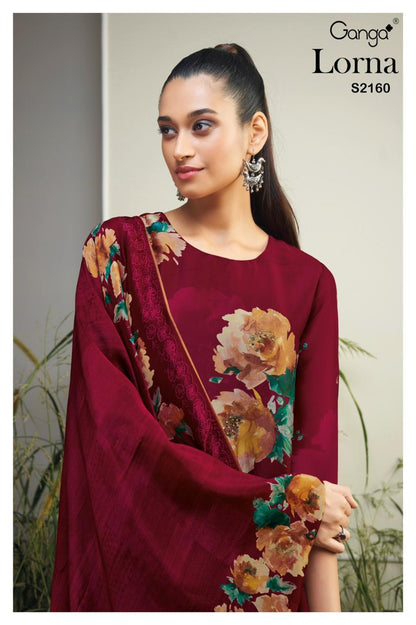 Lorna 2160 Ganga Bemberg Silk Plazzo Style Suits