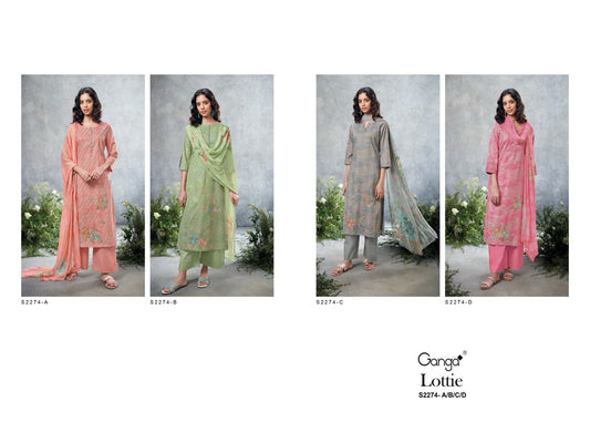 Lottie 2274 Ganga Cotton Plazzo Style Suits