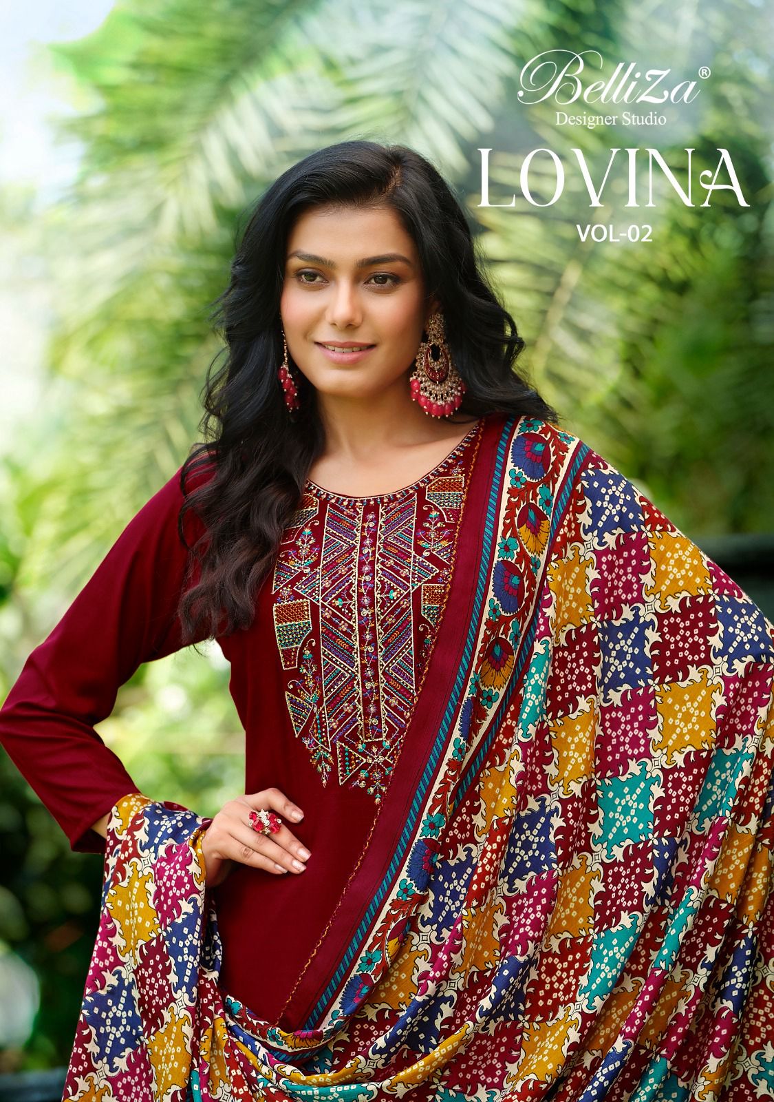 Lovina Vol 2 Belliza Designer Studio Viscose Rayon Pant Style Suits