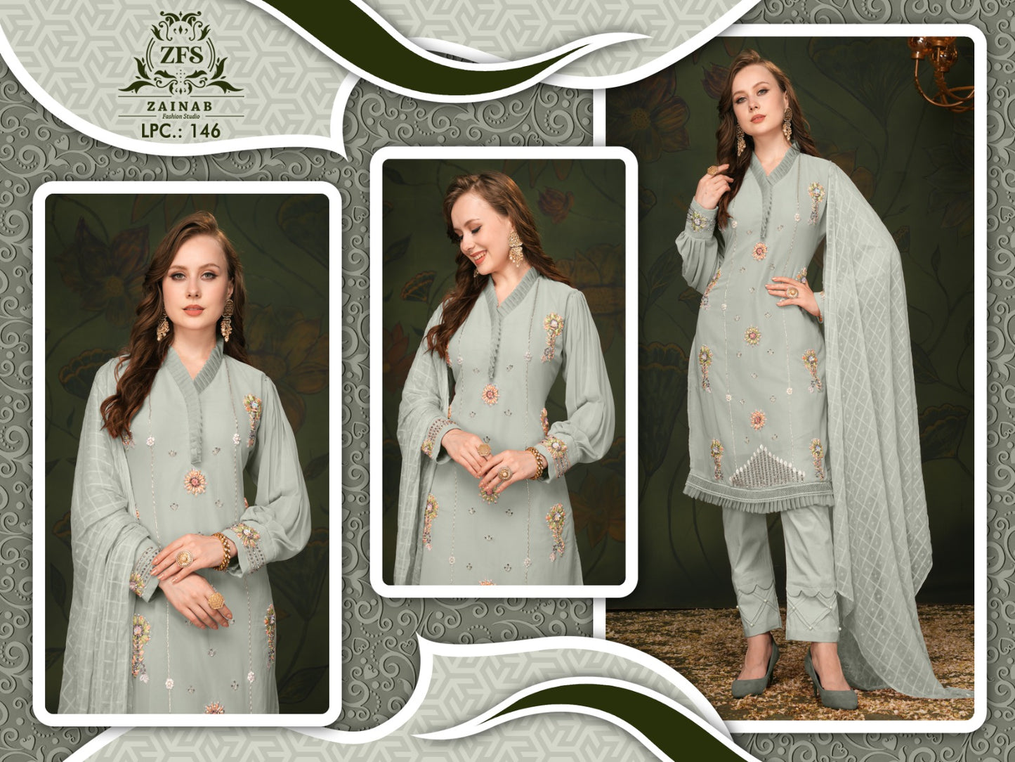 Lpc-146 Zainab Fashion Studio Georgette Pakistani Readymade Suits