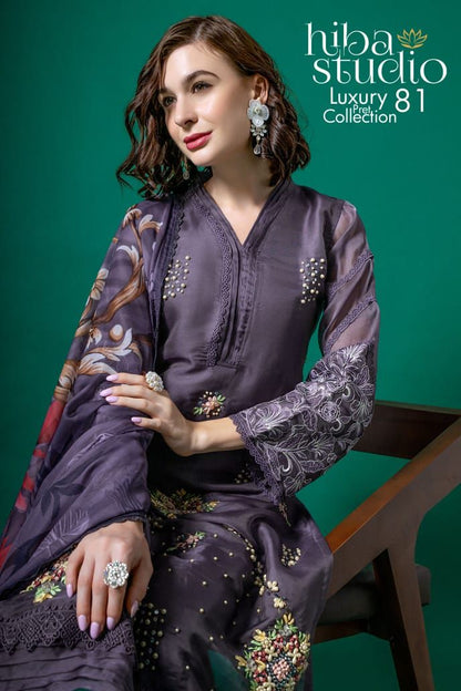 Lpc-81 Hiba Studio Organza Pakistani Readymade Suits