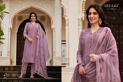 Lucknowi-3 Lily Lali Chanderi Silk Readymade Pant Style Suits