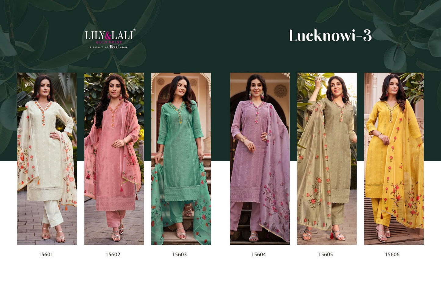 Lucknowi-3 Lily Lali Chanderi Silk Readymade Pant Style Suits