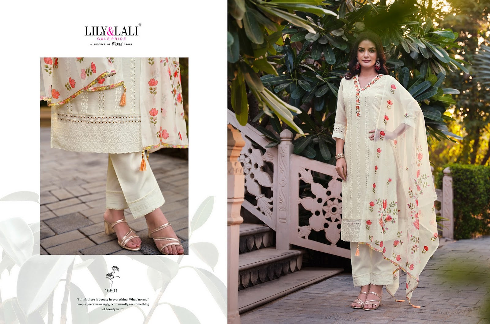 Lucknowi-3 Lily Lali Chanderi Silk Readymade Pant Style Suits