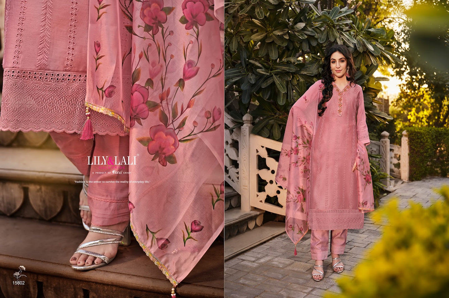 Lucknowi-3 Lily Lali Chanderi Silk Readymade Pant Style Suits