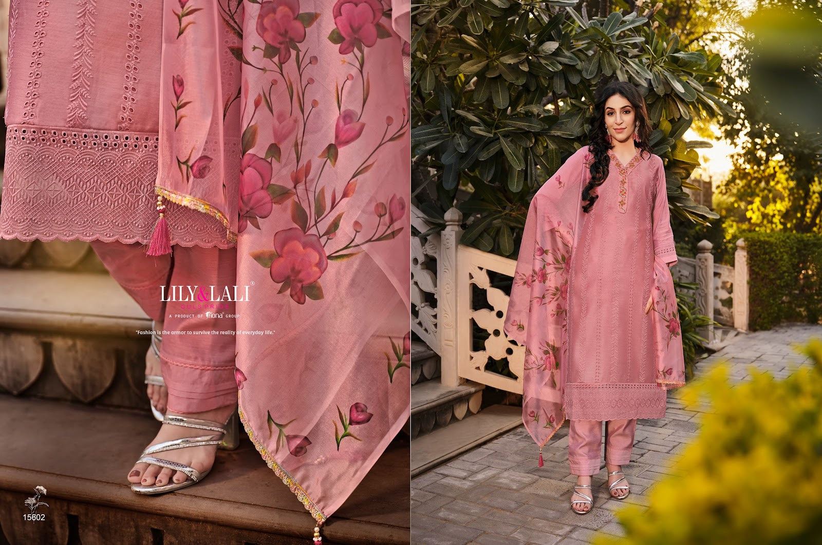Lucknowi-3 Lily Lali Chanderi Silk Readymade Pant Style Suits
