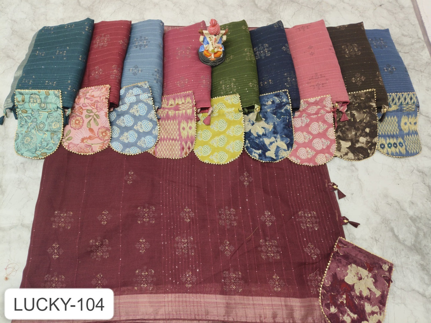 Lucky-104 Kalpveli Cotton Linen Sarees