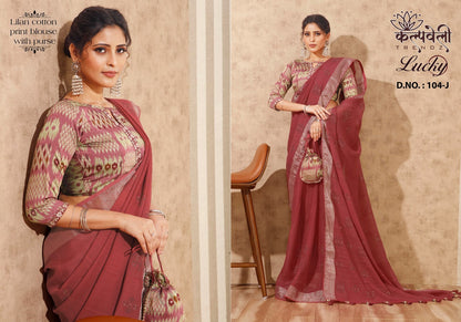 Lucky-104 Kalpveli Cotton Linen Sarees