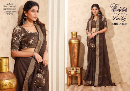 Lucky-104 Kalpveli Cotton Linen Sarees