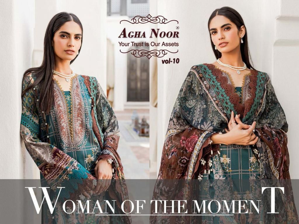 Luxury Lawn Collection Vol 10 Agha Noor Karachi Salwar Suits
