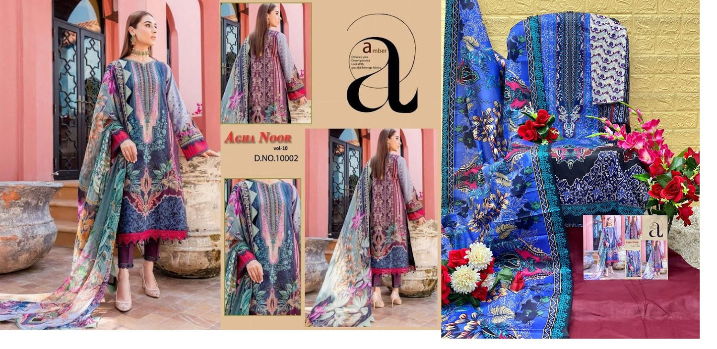 Luxury Lawn Collection Vol 10 Agha Noor Karachi Salwar Suits