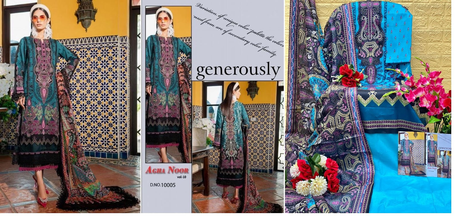 Luxury Lawn Collection Vol 10 Agha Noor Karachi Salwar Suits