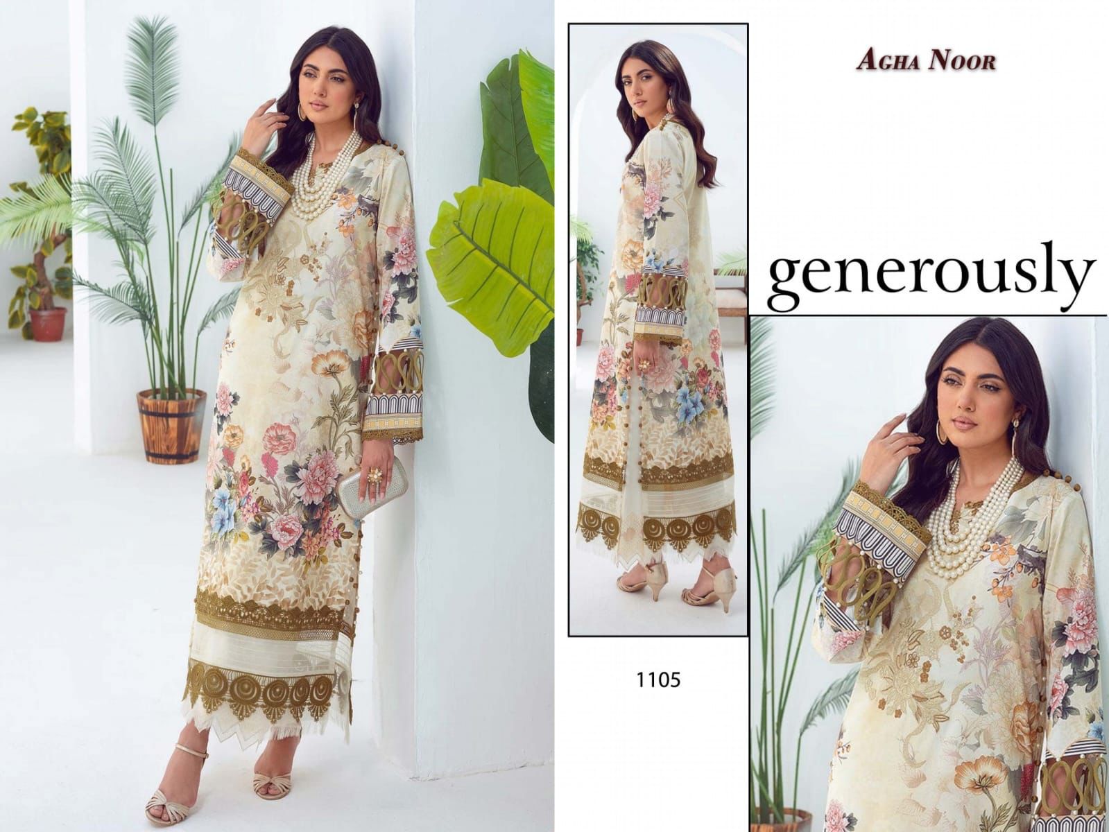 Luxury Lawn Collection Vol 11 Agha Noor Karachi Salwar Suits