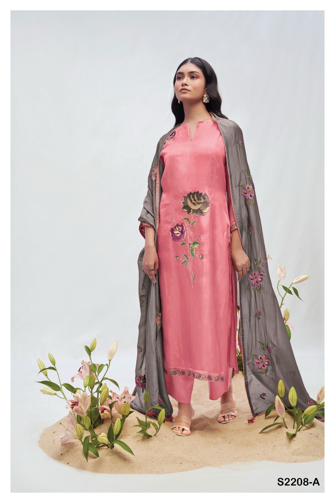 Lzumi 2208 Ganga Habutai Silk Plazzo Style Suits