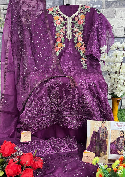 M-421 Motifz Organza Pakistani Salwar Suits