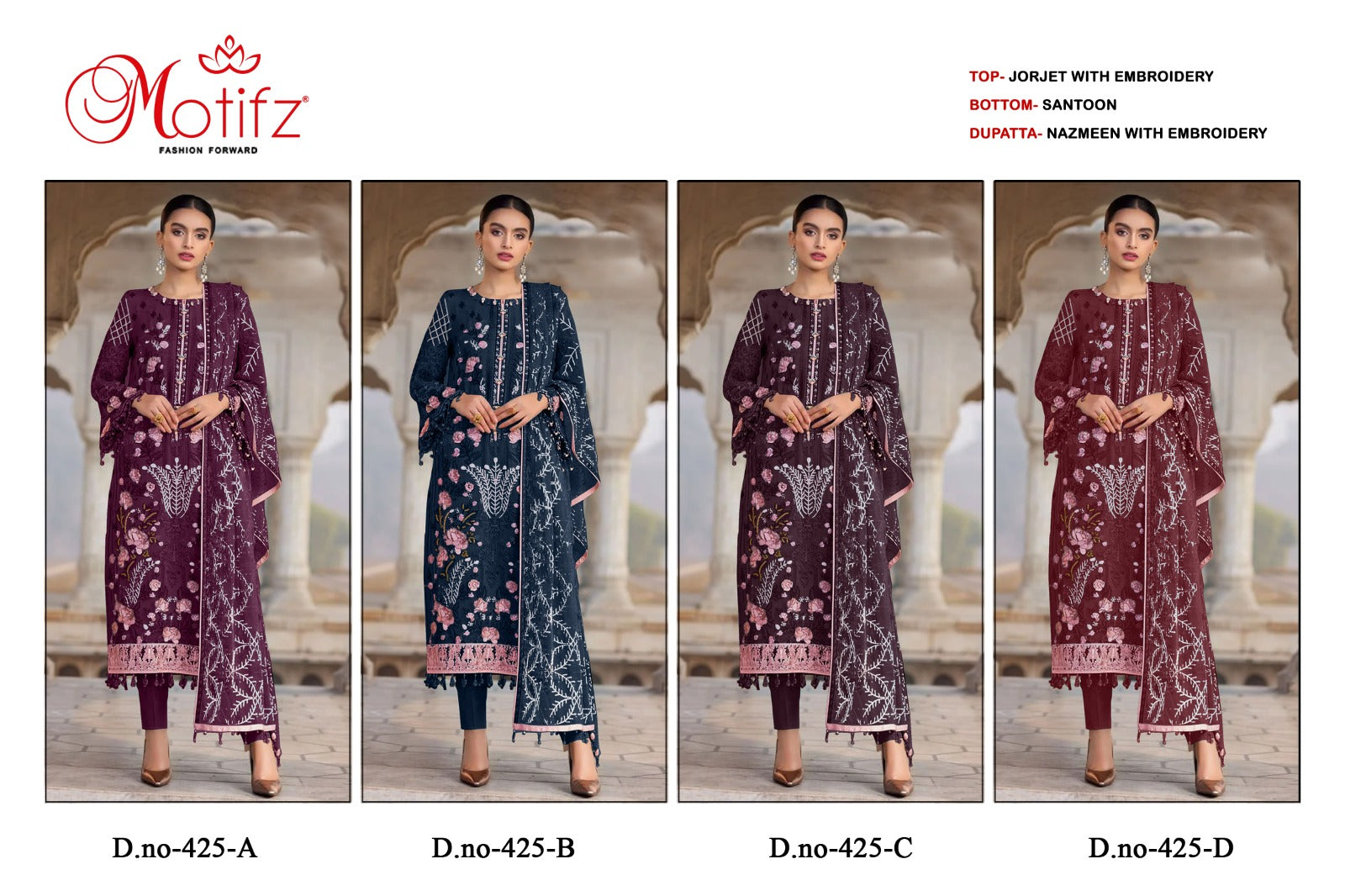 M-425 Motifz Georgette Pakistani Salwar Suits
