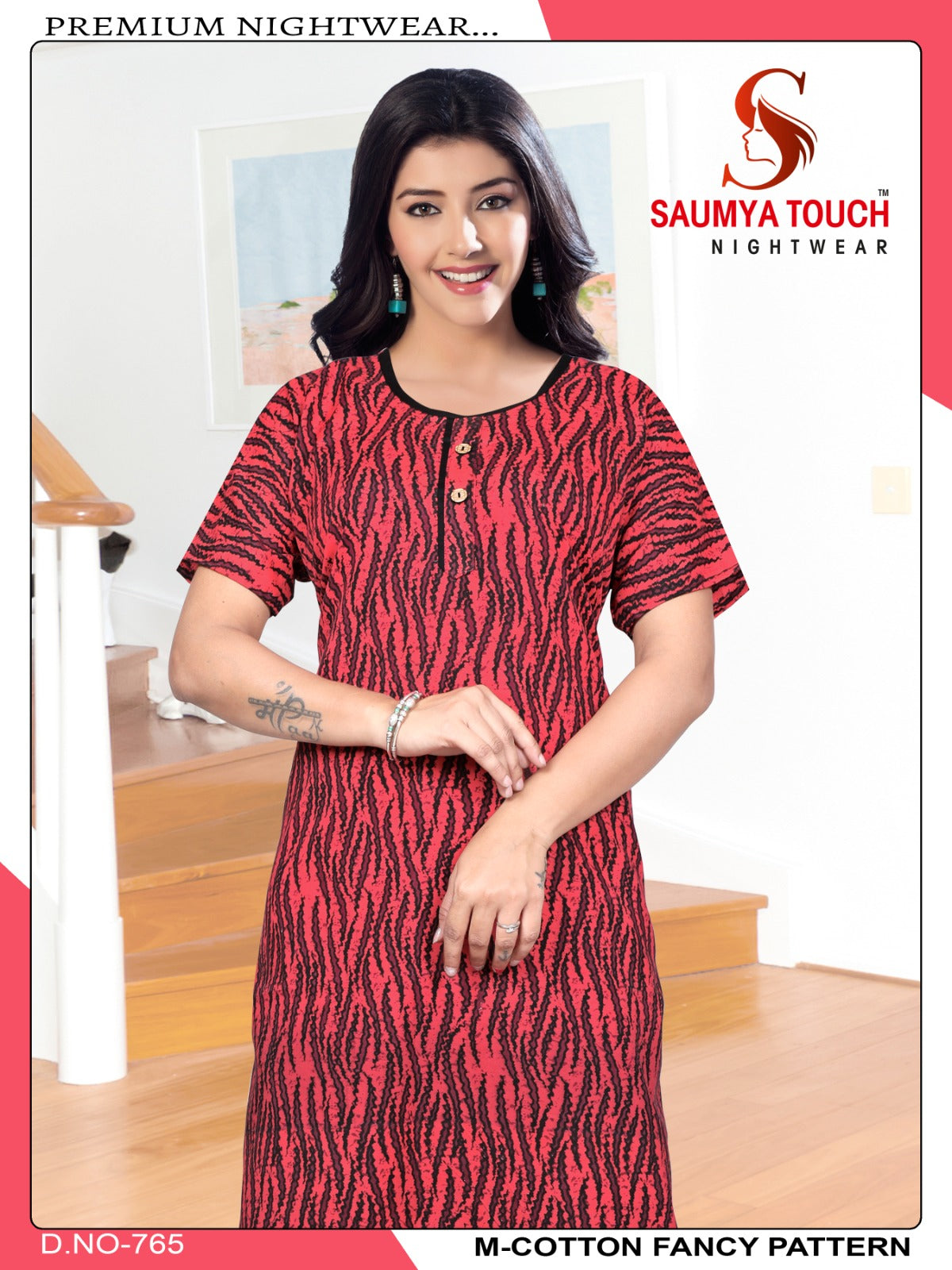 M-Cotton-2112 Saumya Touch Night Gowns