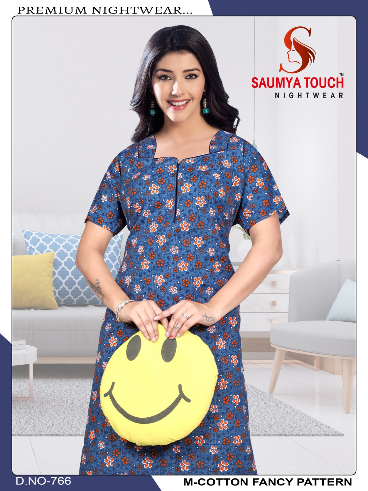 M-Cotton-2112 Saumya Touch Night Gowns