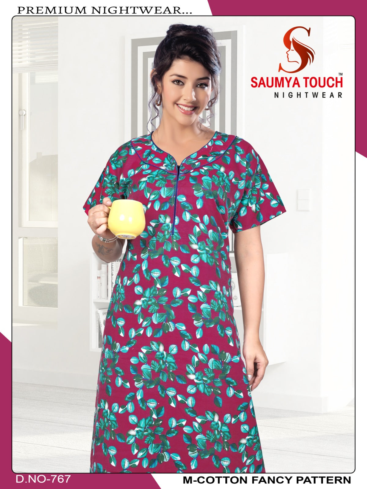 M-Cotton-2112 Saumya Touch Night Gowns