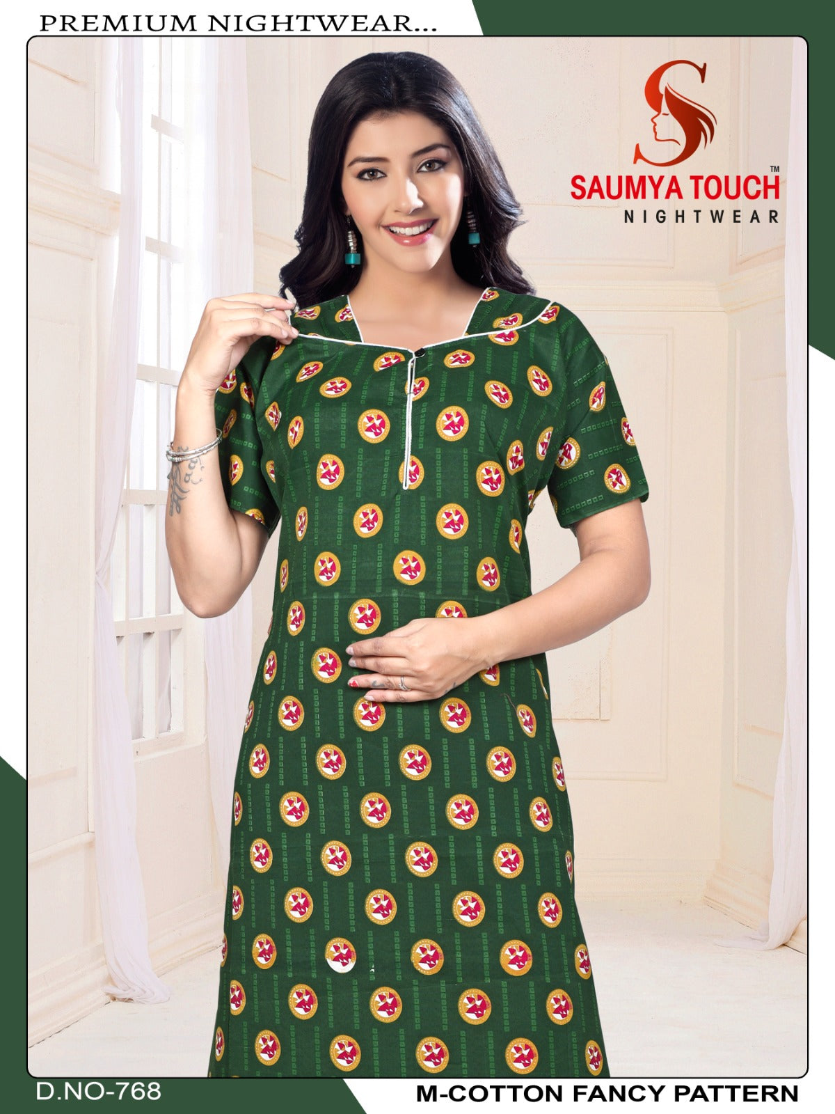 M-Cotton-2112 Saumya Touch Night Gowns