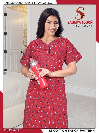 M-Cotton-2112 Saumya Touch Night Gowns
