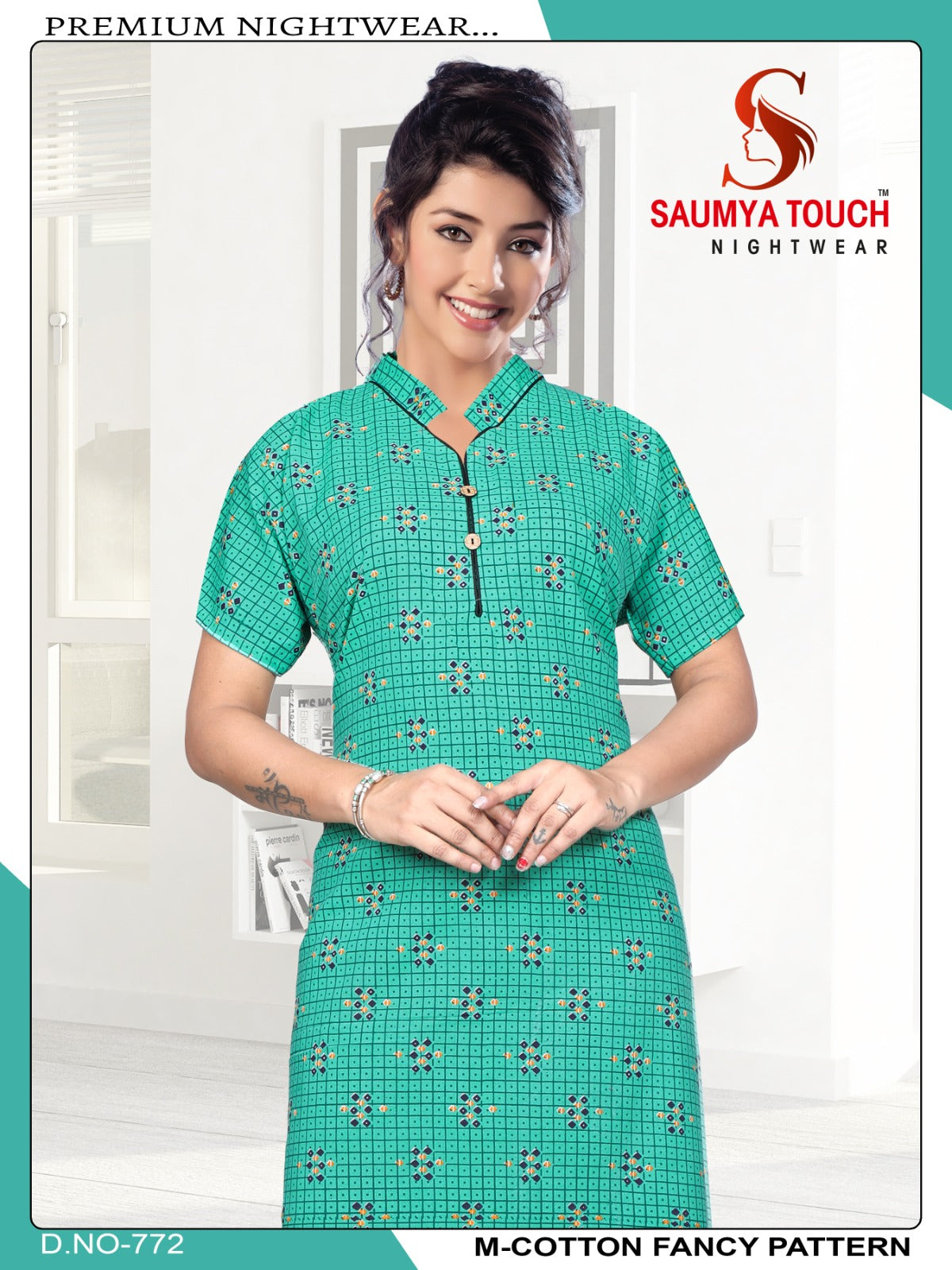 M-Cotton-2112 Saumya Touch Night Gowns