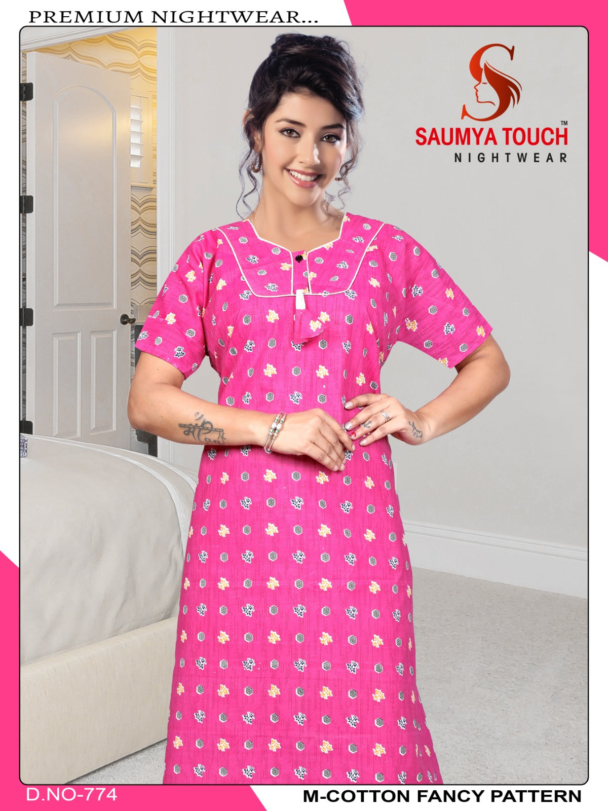 M-Cotton-2112 Saumya Touch Night Gowns