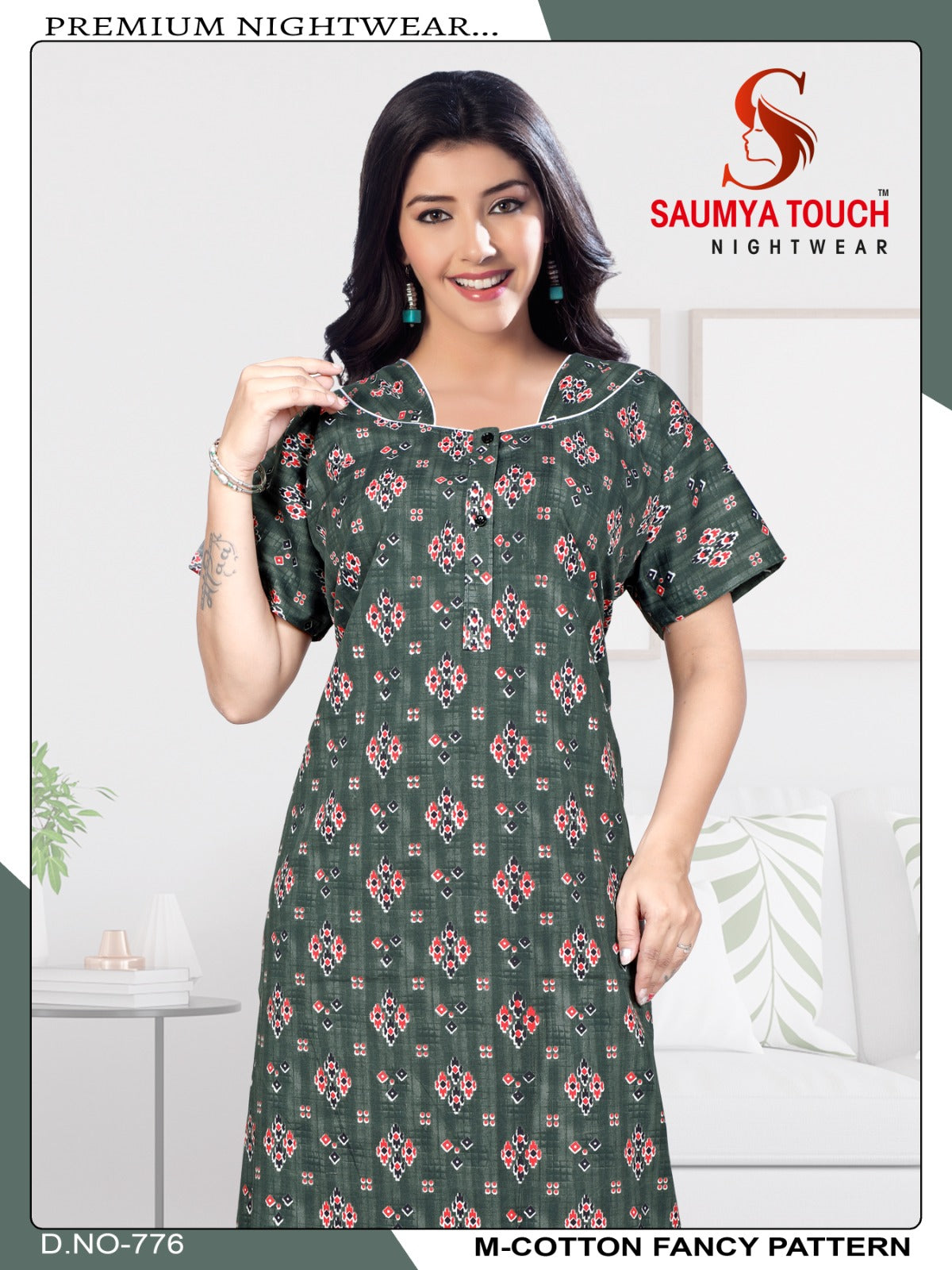 M-Cotton-2112 Saumya Touch Night Gowns