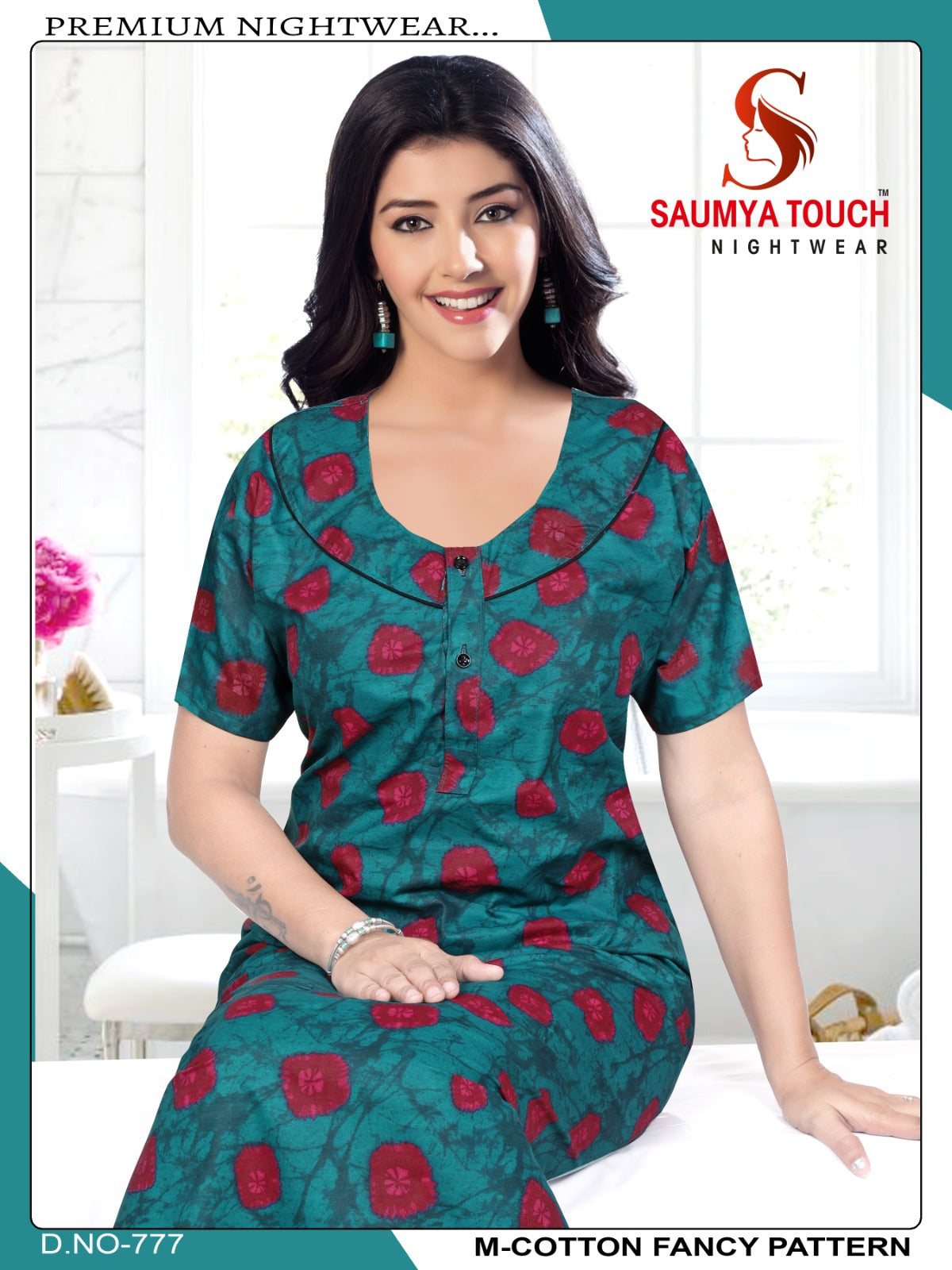 M-Cotton-2112 Saumya Touch Night Gowns