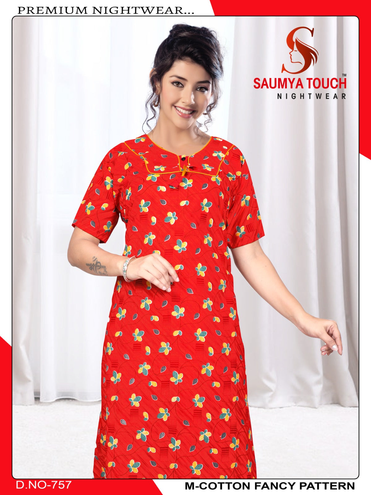 M-Cotton-2112 Saumya Touch Night Gowns