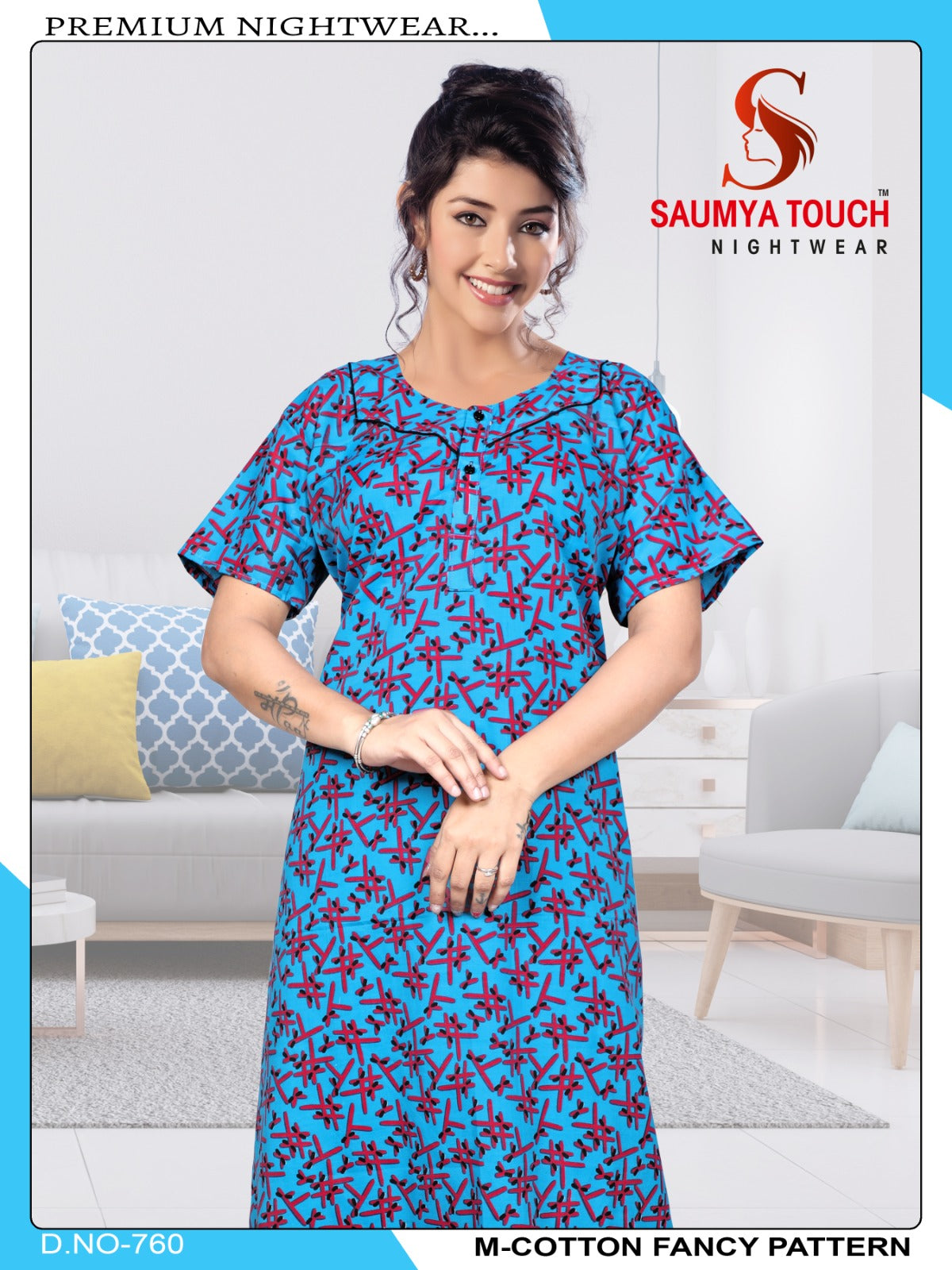 M-Cotton-2112 Saumya Touch Night Gowns