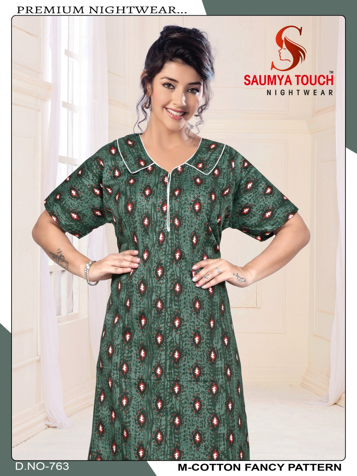 M-Cotton-2112 Saumya Touch Night Gowns