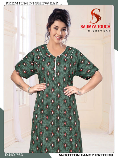 M-Cotton-2112 Saumya Touch Night Gowns